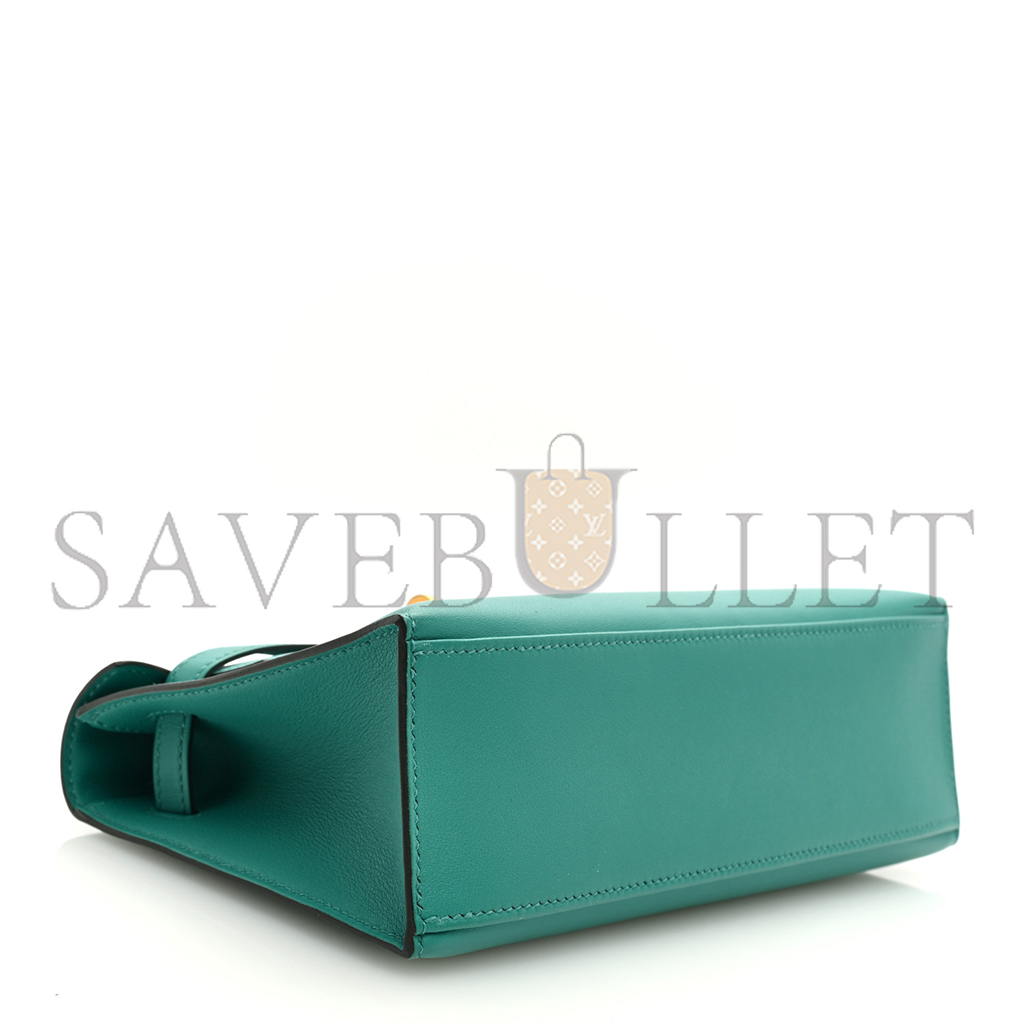 HERMÈS SWIFT KELLY POCHETTE CLUTCH VERT VERONE (22*14*7cm) 